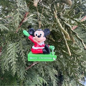 Vintage Disney | Mickey Mouse on a Sled Christmas Ornament